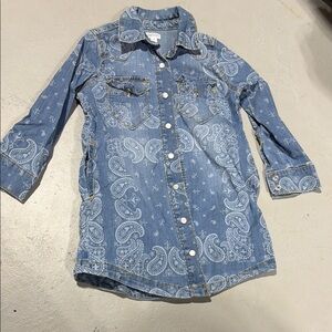Kids Denim Paisley dress
